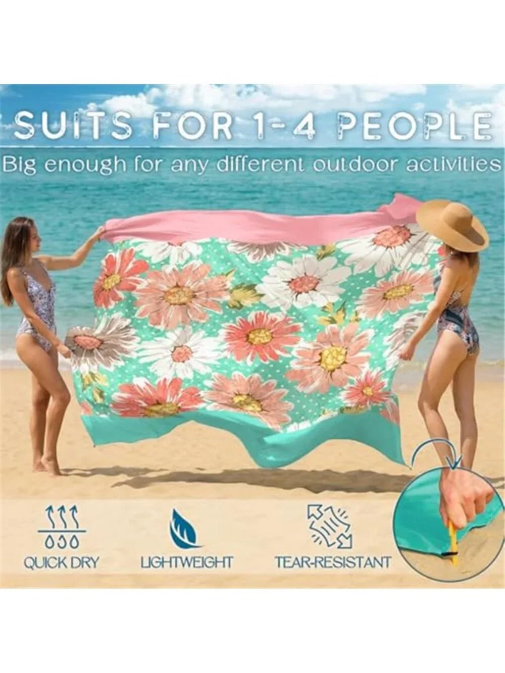 Beach Blanket Waterproof Sandproof,78''X81''/78''X110'' Large Sand Free